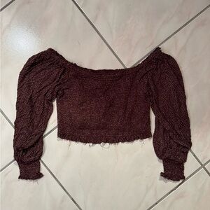 EUC Urban Outfitters Burgundy Off-Shoulder Top
